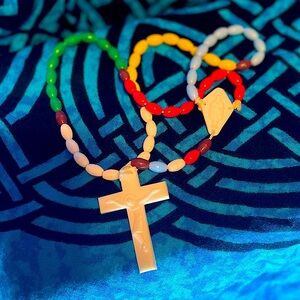 Multi Colored Plastic Rosary ✝️